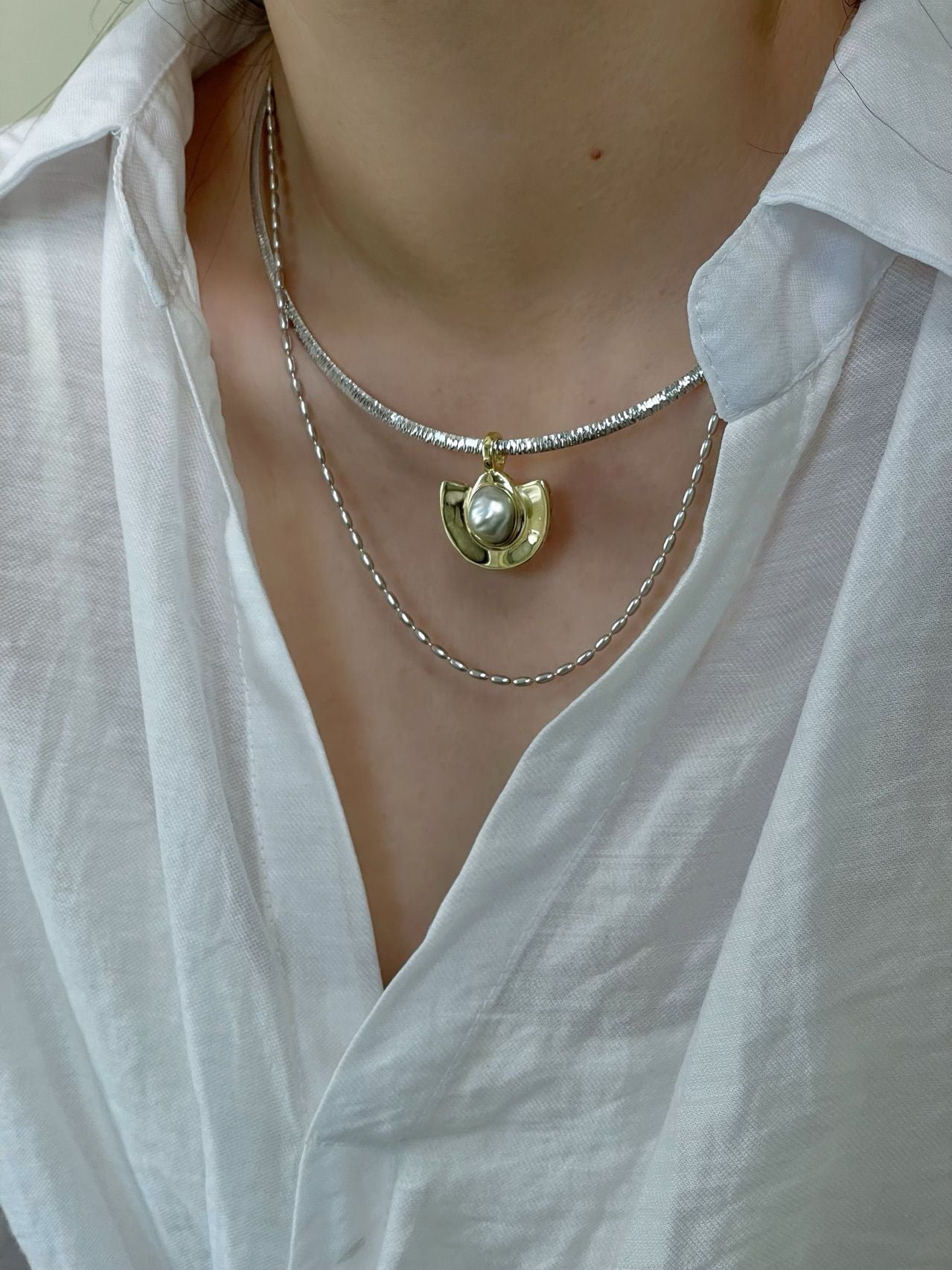 Ocean's Whisper | Hand-Knotted Pearl Necklace