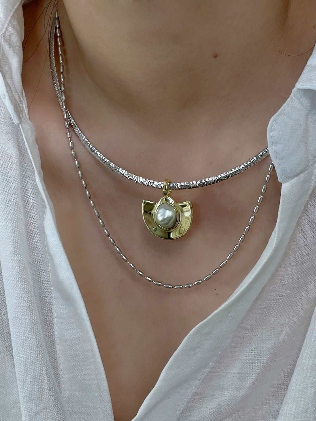 Ocean's Whisper | Hand-Knotted Pearl Necklace