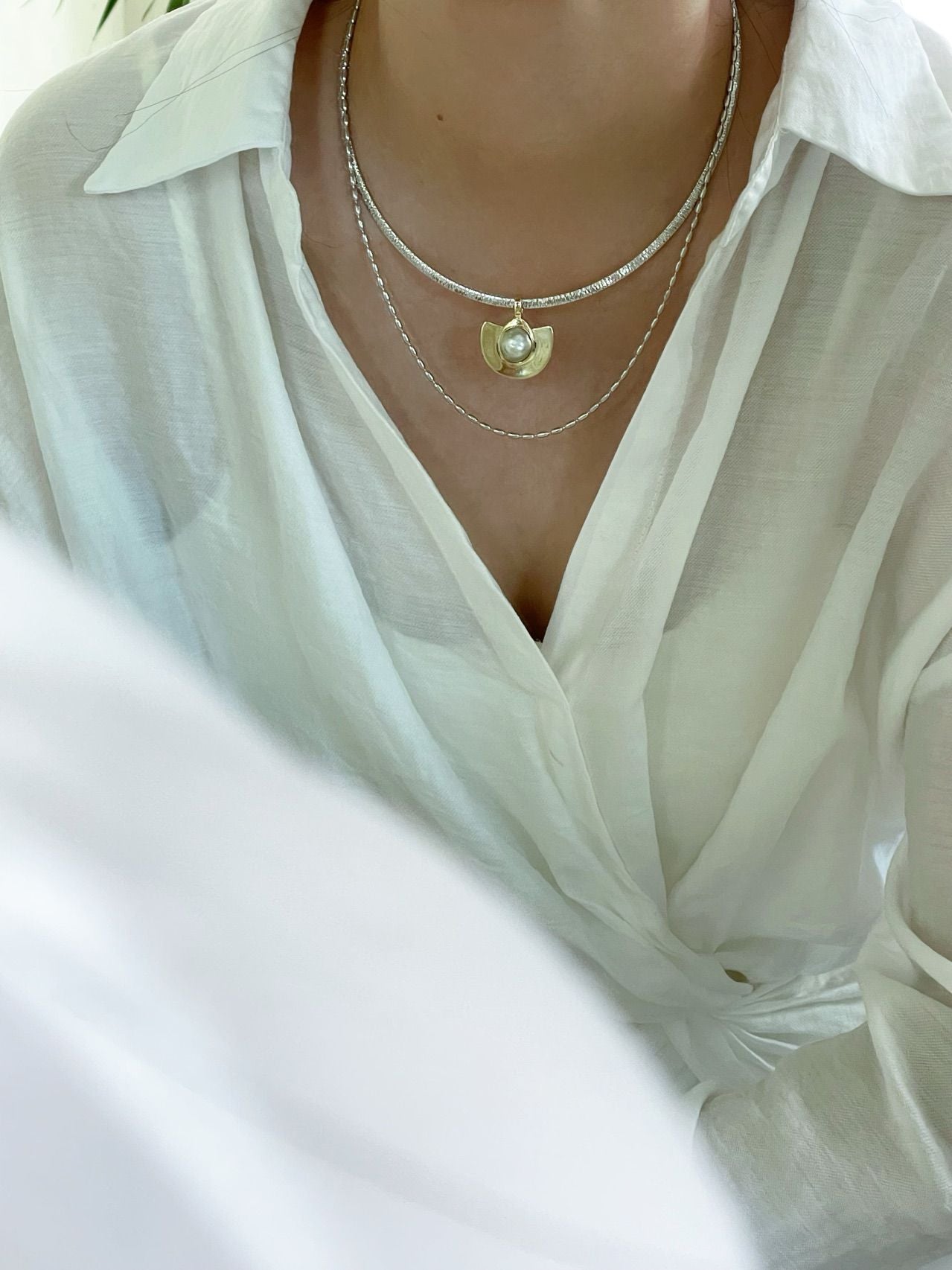 Ocean's Whisper | Hand-Knotted Pearl Necklace