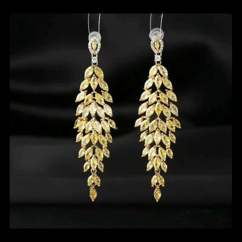 Elegant Dangle Earrings with Leaf Design